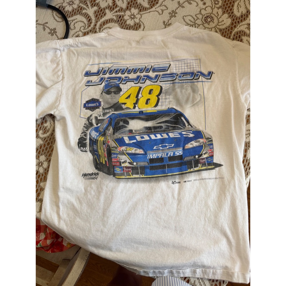 Chase Authentics NASCAR Jimmie Johnson 48 Lowes Racing Mens Medium White 2008